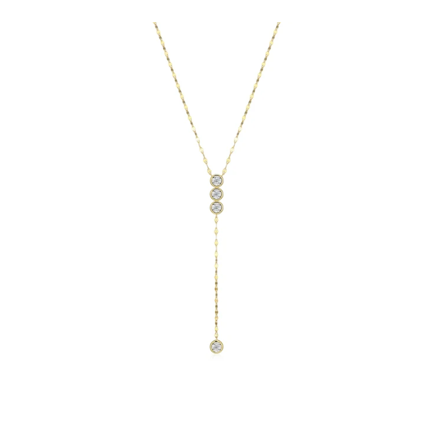 Yellow Gold Plated Silver & Lab Grown Diamond Necklace SVS Fine Jewelry Oceanside, NY