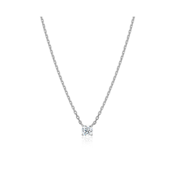Rhodium Plated Silver & Lab Grown Diamond Necklace SVS Fine Jewelry Oceanside, NY