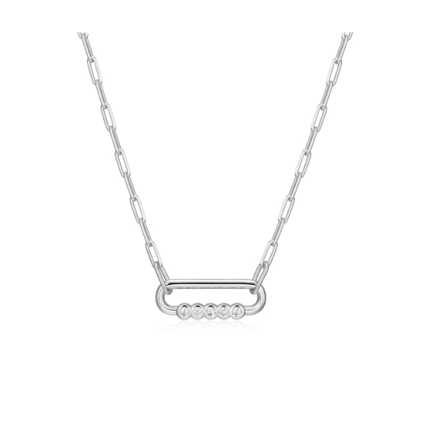 Rhodium Plated Silver & Lab Grown Diamond Necklace SVS Fine Jewelry Oceanside, NY