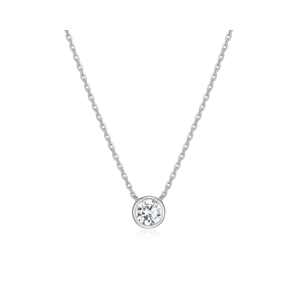 Rhodium Plated Silver & Lab Grown Diamond Necklace SVS Fine Jewelry Oceanside, NY