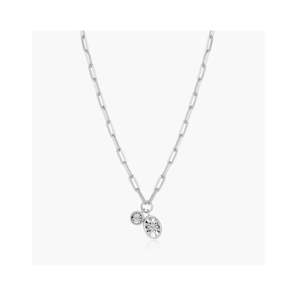 Rhodium Plated Sterling Silver Birthstone Necklace SVS Fine Jewelry Oceanside, NY