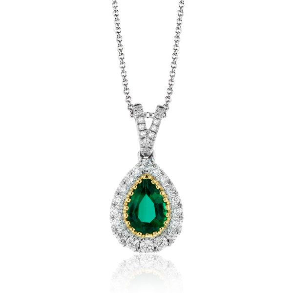 Simon G. Emerald Halo Necklace SVS Fine Jewelry Oceanside, NY