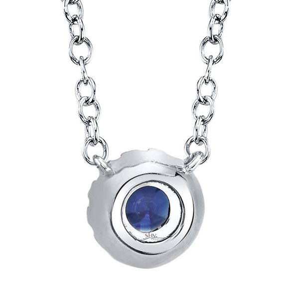 Shy Creation White Gold, Sapphire, And Diamond Necklace Image 3 SVS Fine Jewelry Oceanside, NY