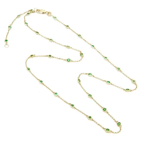 Yellow Gold Emerald By The Yard Necklace SVS Fine Jewelry Oceanside, NY