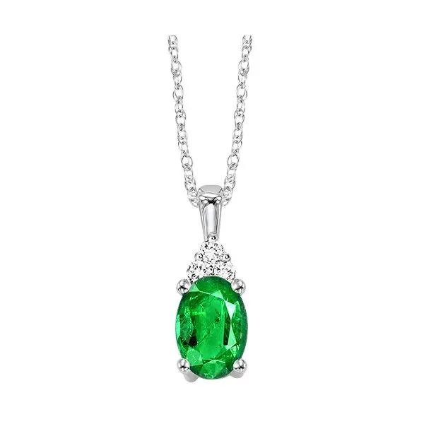 White Gold, Diamond, & Emerald Necklace SVS Fine Jewelry Oceanside, NY