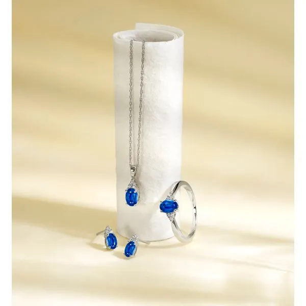 SVS Oval September Birthstone Pendant: Sapphire Image 3 SVS Fine Jewelry Oceanside, NY
