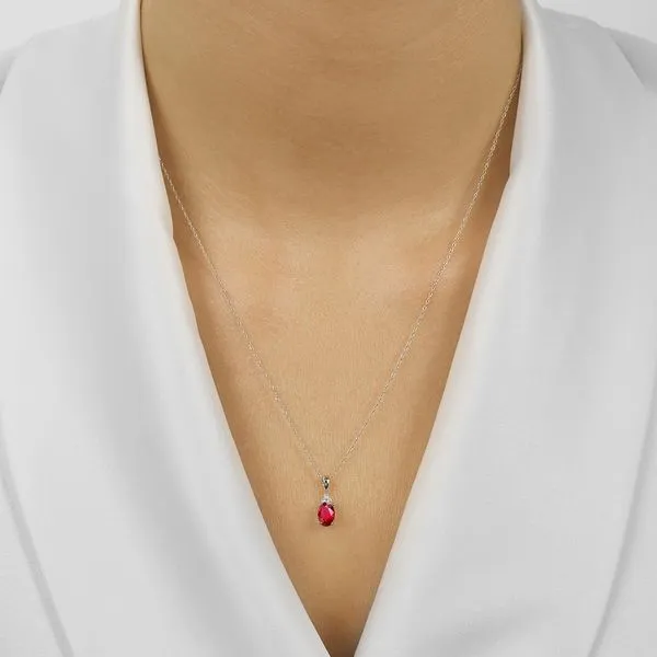 SVS Oval July Birthstone Pendant: Ruby Image 2 SVS Fine Jewelry Oceanside, NY