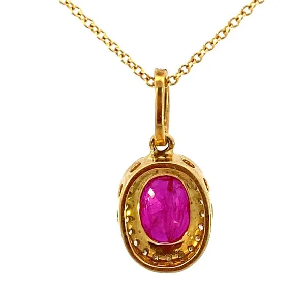 Yellow Gold, Ruby, And Diamond Necklace Image 3 SVS Fine Jewelry Oceanside, NY