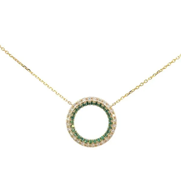 Yellow Gold, Diamond, And Emerald Necklace SVS Fine Jewelry Oceanside, NY
