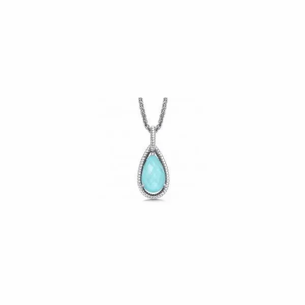 Sterling Silver, Turquoise, And Quartz Fusion Pendant SVS Fine Jewelry Oceanside, NY