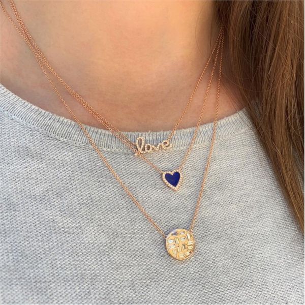 SVS Fine Collection Yellow Gold Lapis Heart Necklace Image 2 SVS Fine Jewelry Oceanside, NY