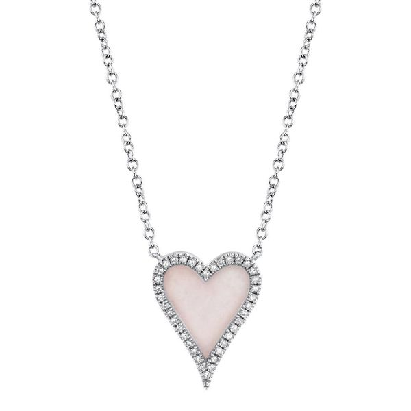 Shy Creation Amor Collection Diamond & Pink Opal Necklace SVS Fine Jewelry Oceanside, NY