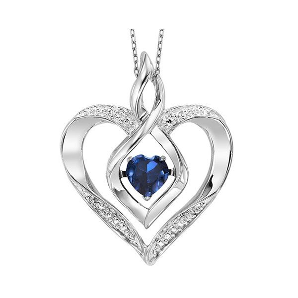 Rhythm Of Love Heart September Birthstone Pendant - Sapphire SVS Fine Jewelry Oceanside, NY