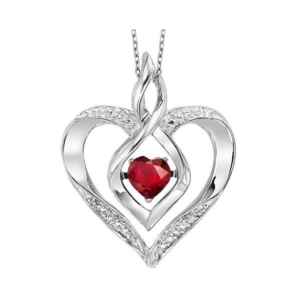 Rhythm Of Love Heart Birthstone Pendant - Garnet SVS Fine Jewelry Oceanside, NY