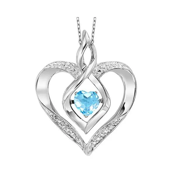 Rhythm Of Love Heart December Birthstone Pendant - Blue Topaz SVS Fine Jewelry Oceanside, NY