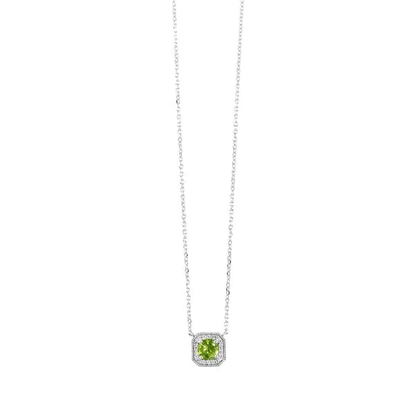 White Gold, Diamond, & Peridot Necklace SVS Fine Jewelry Oceanside, NY
