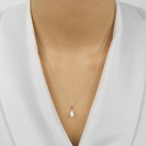 White Gold, Diamond, & White Topaz Necklace Image 2 SVS Fine Jewelry Oceanside, NY
