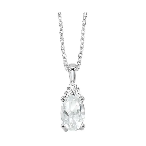 White Gold, Diamond, & White Topaz Necklace SVS Fine Jewelry Oceanside, NY
