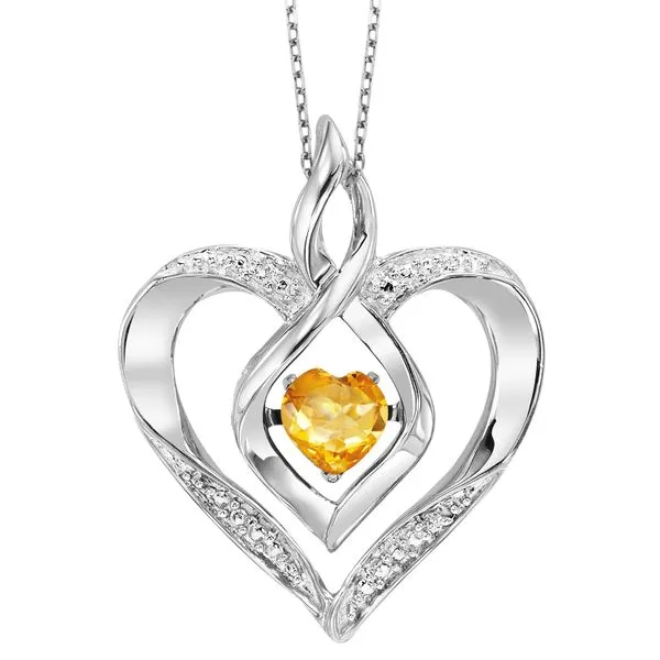 Rhythm Of Love Heart Birthstone Pendant - Citrine SVS Fine Jewelry Oceanside, NY