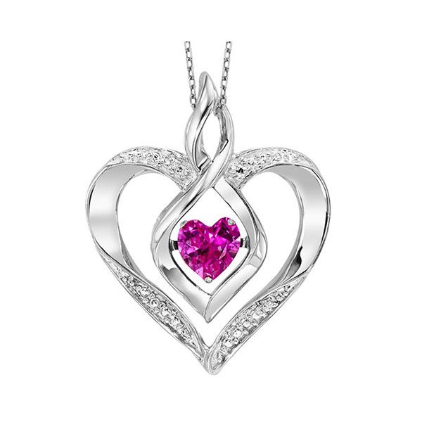 Rhythm Of Love Heart Birthstone Pendant - Pink Tourmaline SVS Fine Jewelry Oceanside, NY