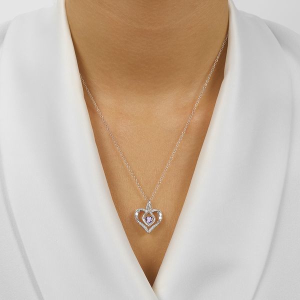 Rhythm Of Love Heart Birthstone Pendant - Alexandrite Image 2 SVS Fine Jewelry Oceanside, NY