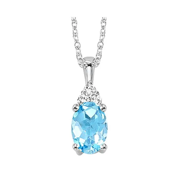SVS Oval December Birthstone Pendant: Blue Topaz SVS Fine Jewelry Oceanside, NY