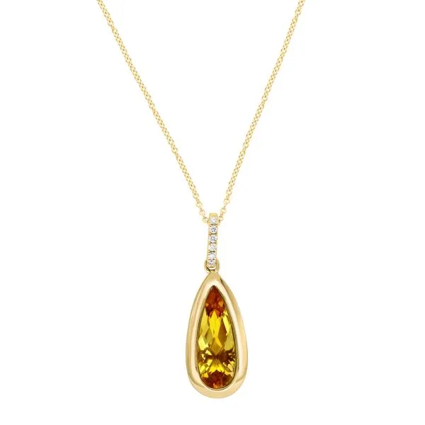 Yellow Gold, Citrine, And Diamond Necklace SVS Fine Jewelry Oceanside, NY