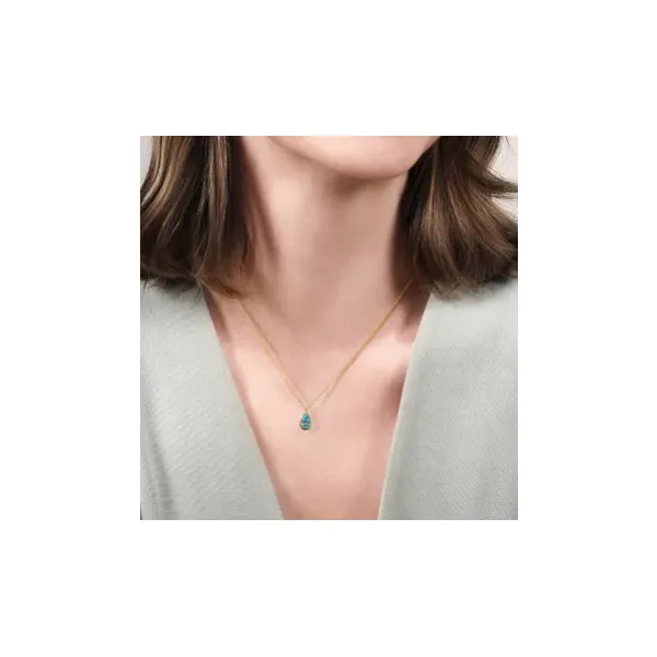 Gabriel & Co. Color Yellow Gold & Blue Topaz Necklace Image 2 SVS Fine Jewelry Oceanside, NY