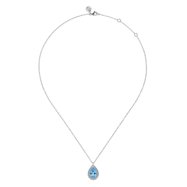Gabriel & Co. Bujukan Silver & Blue Topaz Necklace Image 2 SVS Fine Jewelry Oceanside, NY