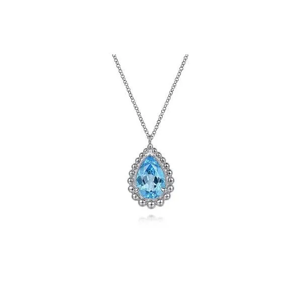 Gabriel & Co. Bujukan Silver & Blue Topaz Necklace SVS Fine Jewelry Oceanside, NY