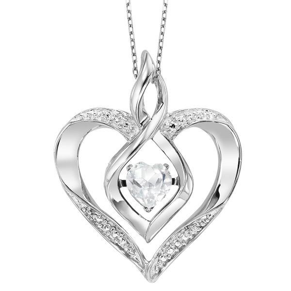 Rhythm Of Love Heart Birthstone Pendant - White Topaz SVS Fine Jewelry Oceanside, NY