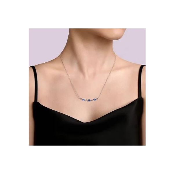 Gabriel & Co. Bujukan Silver & Blue Topaz Necklace Image 2 SVS Fine Jewelry Oceanside, NY