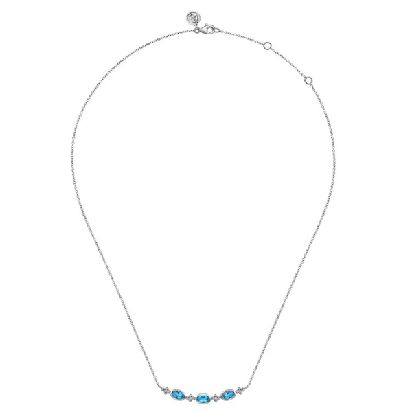 Gabriel & Co. Bujukan Silver & Blue Topaz Necklace Image 2 SVS Fine Jewelry Oceanside, NY