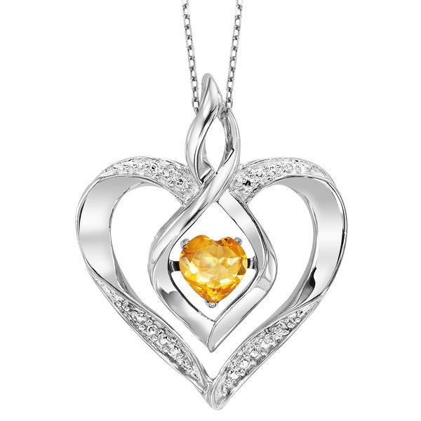 Rhythm Of Love Heart Birthstone Pendant - Citrine SVS Fine Jewelry Oceanside, NY
