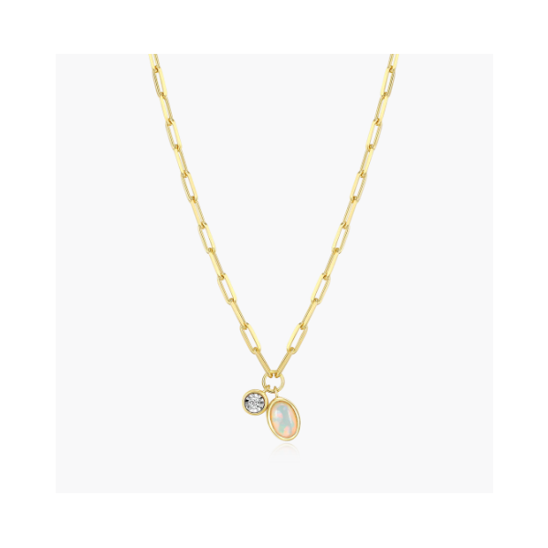 Yellow Gold Plated Sterling Silver Birthstone Necklace SVS Fine Jewelry Oceanside, NY