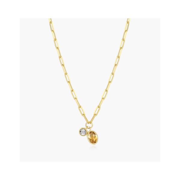 Yellow Gold Plated Sterling Silver Birthstone Necklace SVS Fine Jewelry Oceanside, NY