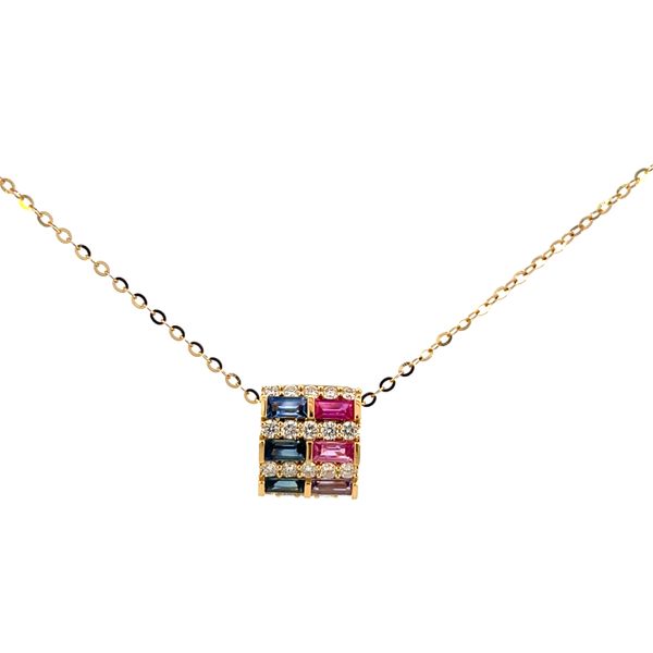 Yellow Gold, Diamond, & Multi-Colored Stones Necklace SVS Fine Jewelry Oceanside, NY