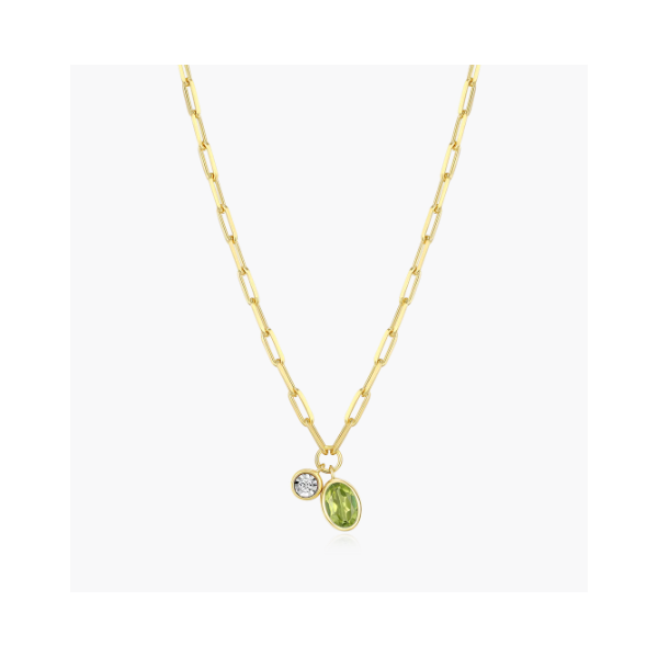 Yellow Gold Plated Sterling Silver Birthstone Necklace SVS Fine Jewelry Oceanside, NY