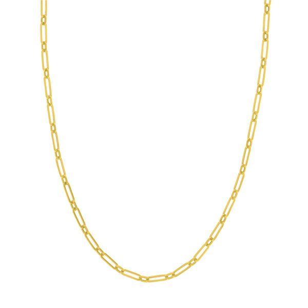 Yellow Gold 3.80 mm Hollow Paper Clip Chain SVS Fine Jewelry Oceanside, NY
