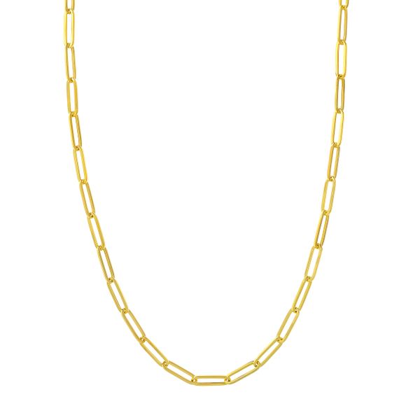 Yellow Gold 5 x 17 mm Paper Clip Chain SVS Fine Jewelry Oceanside, NY