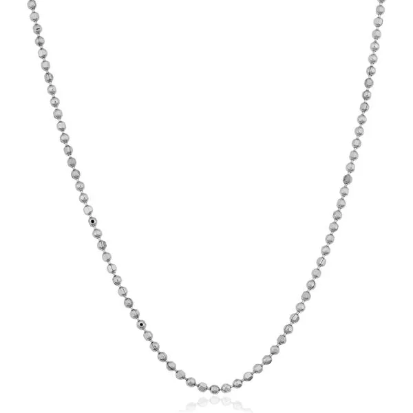 14K White Gold 1.00 mm Ball Chain With Lobster Lock, 18