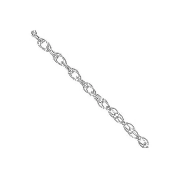 14K White Gold Carded Cable Rope Chain With Spring Ring SVS Fine Jewelry Oceanside, NY