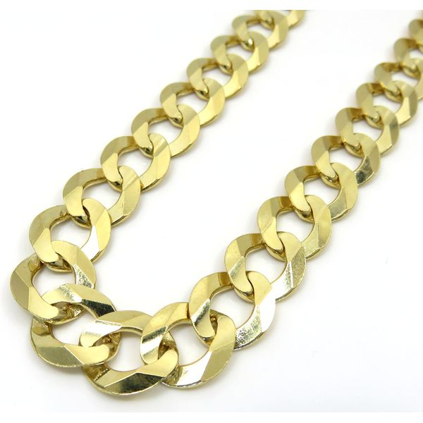 14K Yellow Gold 3.8 mm Solid Cuban Chain, 22