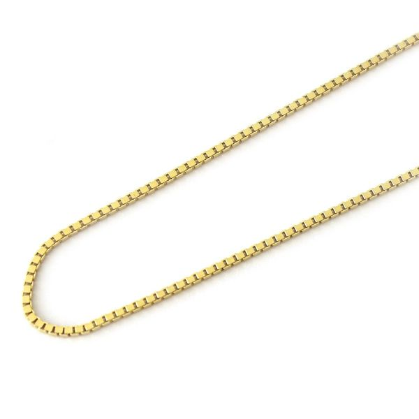 14K Yellow Gold Box Chain With Lobster Lock, 20.5