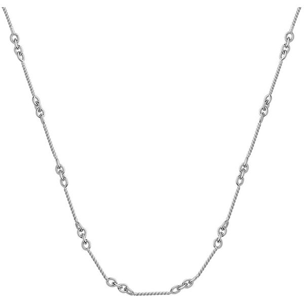 14K White Gold 0.7 mm Twisted Bar Cable Chain SVS Fine Jewelry Oceanside, NY