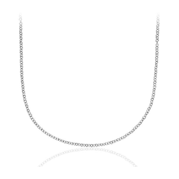 14K White Gold 1.0 mm Cable Chain With Lobster Lock, 18