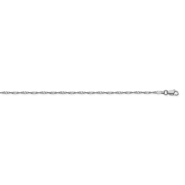 White Gold 1.40 mm Singapore Chain With Lobster Lock, 18