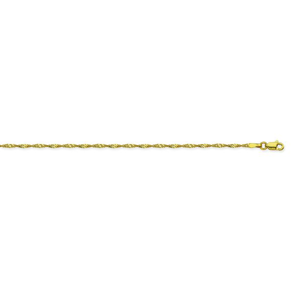 Yellow Gold 1.40 mm Singapore Chain With Lobster Lock, 18