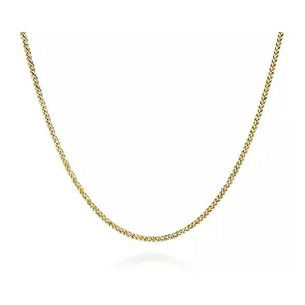 Gabriel Classic Yellow Gold Wheat Chain Necklace SVS Fine Jewelry Oceanside, NY