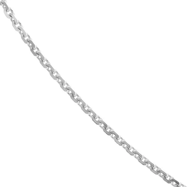 White Gold Diamond-Cut Cable Chain, 18